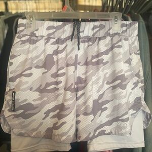 YoungLA Light Gray Camo Athletic Shorts